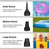 Portable Quick-Fill Electric Air Mattress Pump with 3 Nozzles,Inflator & Deflator Pumps for Outdoor Camping, Pool Floats,Inflatables Couch,Swimming Ring,12V DC/110V AC (White) view 3