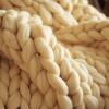 Daoyuan Coarse Woolen Blanket Hand-Woven Chunky Knitted Blanket Thick Home Decoration Luxury Comfortable Chenille Yarn Block Pet Bed Sofa Cushion Bedroom Throw Blanket view 2