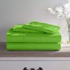 1000 Thread Count Bed Sheets 100% Egyptian Cotton Sheets Set - Twin Size 39" X 75" Fits Mattress Upto 16-18 Inch Deep Pocket, Parrot Green Solid view 2