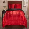 Kanak Bedding Classic Collection Ultra Soft Luxurious 3-Piece Silky Satin Comforter Set 300 GSM, 1Comforter+ 2 Pillowcases! Size Full/Queen,Blood Red view 1