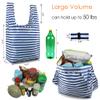 BeeGreen Reusable Foldable Shopping Totes with Handles,12 Pack Heavy Duty Polyester Fabric Geometry Grocery Bags, Large Fashion Reusable Bags for Travel & Groceries, Washable Cloth Bag Bulk view 3