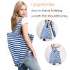 BeeGreen Reusable Foldable Shopping Totes with Handles,12 Pack Heavy Duty Polyester Fabric Geometry Grocery Bags, Large Fashion Reusable Bags for Travel & Groceries, Washable Cloth Bag Bulk view 4