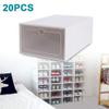 DNYSYSJ Clear Plastic Shoe Box Shoes Storage Organizer Foldable Stackable Shoe Container Space Saving 20Pcs view 3