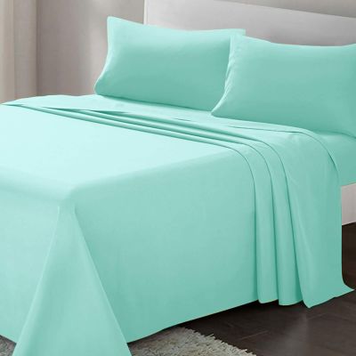 1000 Thread Count Bed Sheets 100% Egyptian Cotton Sheets Set - Cot Bed Size 30" X 75",Fits Mattress Upto 16-18 Inch Deep Pocket, Aqua Solid