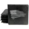 A Touch of Patriotism: Tattered Flag Coasters for All - Square Slate - Set of 4 view 1