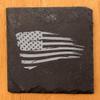 A Touch of Patriotism: Tattered Flag Coasters for All - Square Slate - Set of 4 view 2