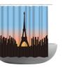 Amagical Paris Eiffel Tower Cityscape Sunset Blue Sky Pattern 4 Piece Bathroom Mat Set Shower Curtain Set Bath Mat Contour Mat Toilet Cover Shower Curtian 12 Hooks view 2