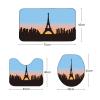 Amagical Paris Eiffel Tower Cityscape Sunset Blue Sky Pattern 4 Piece Bathroom Mat Set Shower Curtain Set Bath Mat Contour Mat Toilet Cover Shower Curtian 12 Hooks view 4