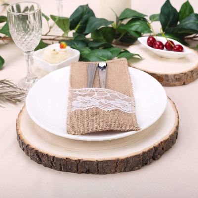 12" Dia - Rustic Natural Wood Slices, Round Poplar Wood Slabs, Table Centerpieces (Pack of 1 Round Charger)