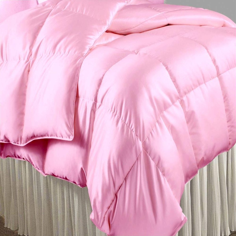 Kanak Bedding Classic Collection Ultra Soft Luxurious 3-Piece Silky Satin Comforter Set 300 GSM, 1Comforter+ 2 Pillowcases! Size Olympic Queen,Pink