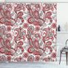 Ambesonne Paisley Shower Curtain, Ethnic Swirly Flowers Leaves Floral Pattern Bohemian Style Country Print, Cloth Fabric Bathroom Decor Set with Hooks, 69" W x 75" L, Pale Pink Soft Blue view 1