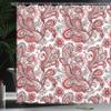 Ambesonne Paisley Shower Curtain, Ethnic Swirly Flowers Leaves Floral Pattern Bohemian Style Country Print, Cloth Fabric Bathroom Decor Set with Hooks, 69" W x 75" L, Pale Pink Soft Blue view 3