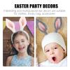 VALICLUD 8pcs Easter Felt Bunny Ear Ornament Creative Nonwoven Rabbit Ear DIY Craft Hair Clips Headband Kids Easter Party Hair Accessories (White+Grey) view 4