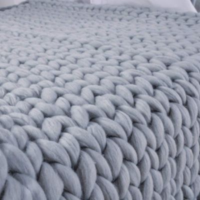 Daoyuan Coarse Wool Blanket Chunky Knitted Blanket Hand-Woven Warm and Fashionable Baby Blanket Pet Bed Large Block Throw Chenille Yarn Beautiful Home Decoration