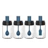 4PCS High Borosilicate Glass Seasoning Pot Seasoning Box Seasoning Pot Seasoning Pot, Used for Kitchen Spices/herbs, Salt Sugar Bowl with Lid and Spoon view 1