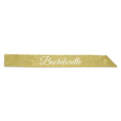Shimmering Gold Bachelorette Satin Sash - 1pc