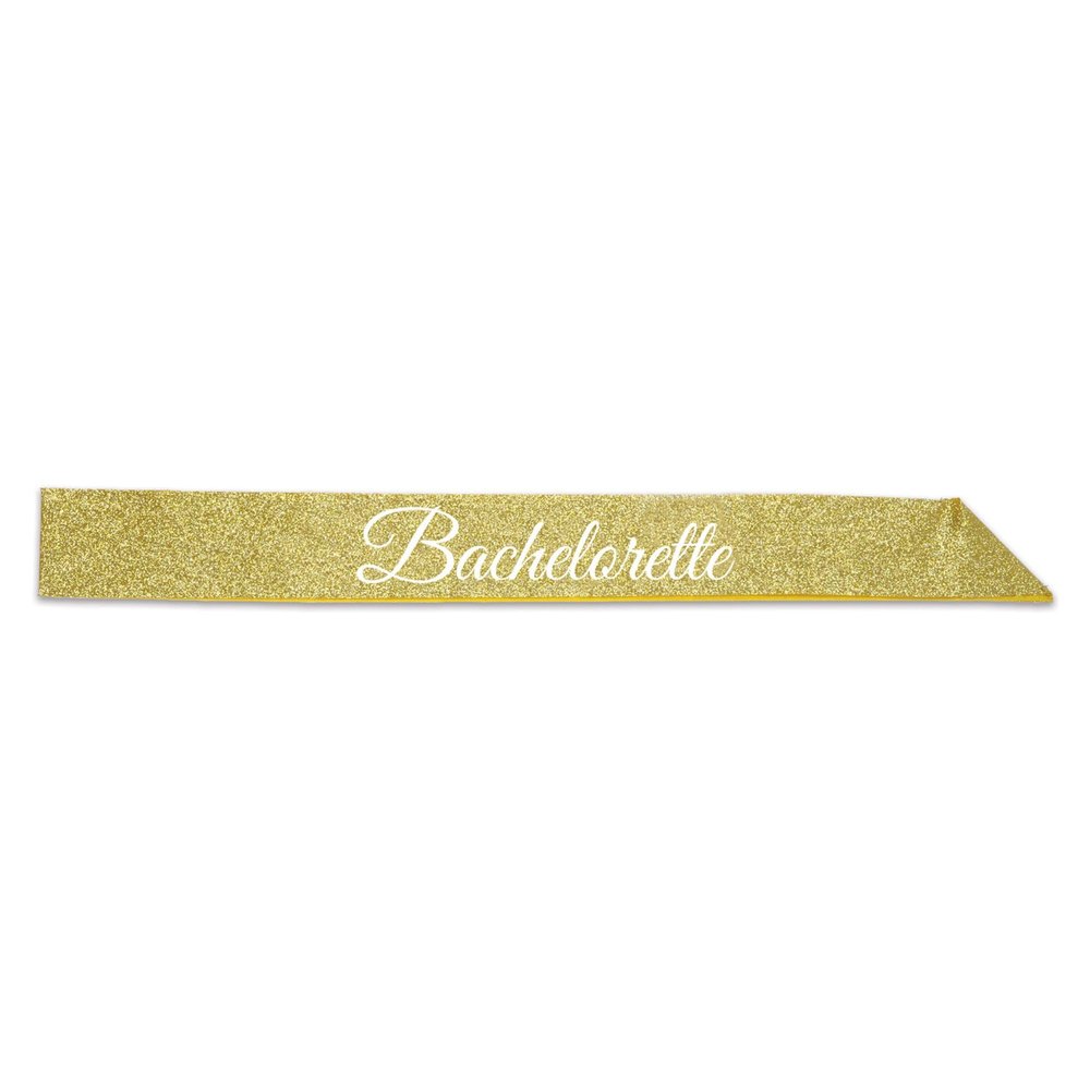 Shimmering Gold Bachelorette Satin Sash - 1pc