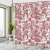 Ambesonne Paisley Shower Curtain, Ethnic Swirly Flowers Leaves Floral Pattern Bohemian Style Country Print, Cloth Fabric Bathroom Decor Set with Hooks, 69" W x 84" L, Pale Pink Soft Blue view 4