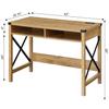 Convenience Concepts Durango Desk with Charging Station, 42", English Oak/Black view 3