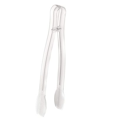 [144 PACK] 9 inch Heavy Duty Clear Serving Tongs - Plastic Disposable Salad Tongs - High Heat Plastic, Catering, Salads, Bakery, Buffets, BBQ, Ice, Hot and Cold Foods by EcoQuality (9")