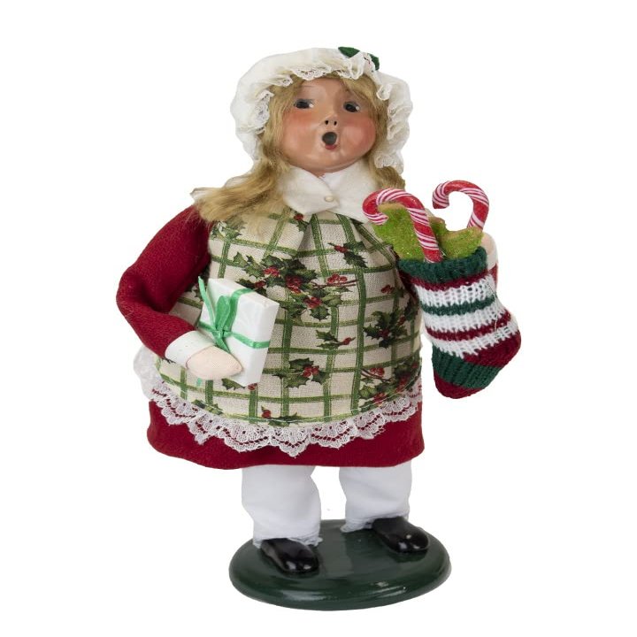 Byers' Choice Stockings Family Girl Caroler Figurine 1217G from The Specialty Families Collection (New 2021)