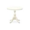 East West Furniture AMVA5-LWH-W 5 Piece Kitchen Table & Chairs Set Includes a Round Dining Room Table with Pedestal and 4 Dining Chairs, 36x36 Inch, Linen White view 3