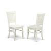 East West Furniture AMVA5-LWH-W 5 Piece Kitchen Table & Chairs Set Includes a Round Dining Room Table with Pedestal and 4 Dining Chairs, 36x36 Inch, Linen White view 4