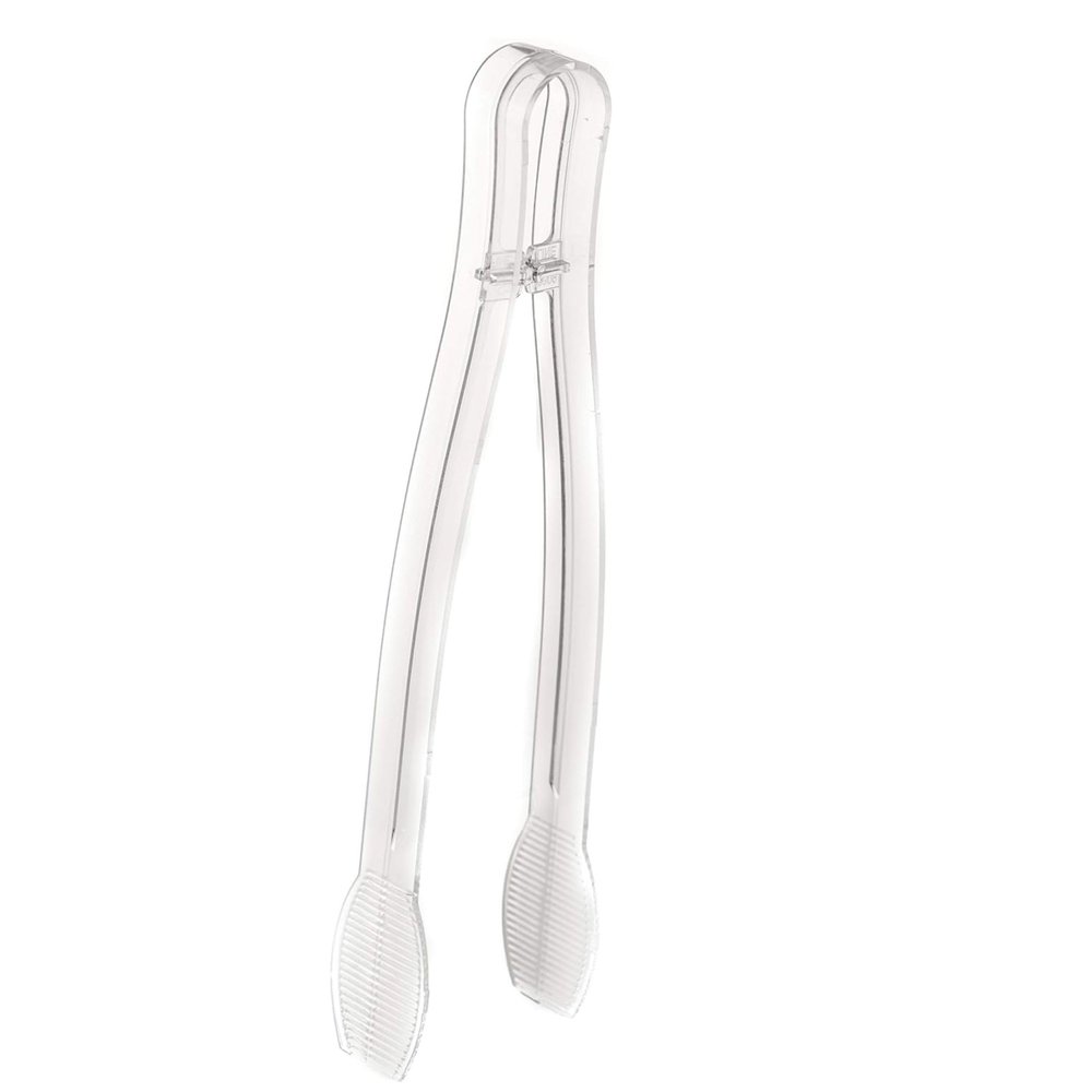 [192 PACK] 9 inch Heavy Duty Clear Serving Tongs - Plastic Disposable Salad Tongs - High Heat Plastic, Catering, Salads, Bakery, Buffets, BBQ, Ice, Hot and Cold Foods by EcoQuality (9")
