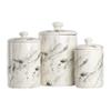 10 Strawberry Street Marble Ceramic Kitchen Canister Set, Set of 3, White/Black view 1
