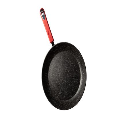 Millvado 11" Nonstick Frying Pan: Large Skillet With Heavy Duty Non Stick Coating - Red Silicone Handle - Induction Compatible Frypans