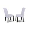 East West Furniture V697BA105-5 5 Piece Dining Set Includes a Rectangle Dining Room Table with V-Legs and 4 Grey Linen Fabric Upholstered Parson Chairs, 40x72 Inch, Multi-Color view 4