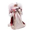Kurt S. Adler 12-Inch White, Silver and Burgundy Angel Tree Topper with Fiberoptic LED Lights view 3