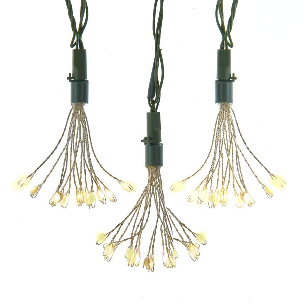 Kurt S. Adler 75-Light Cluster Lights and Warm White Twinkle LED Lights with Green Wire