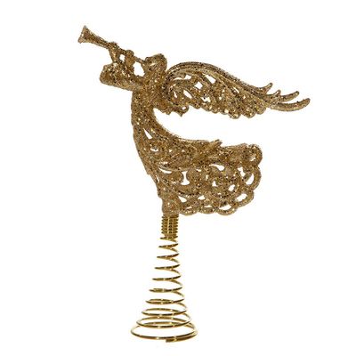 Kurt S. Adler 8.7-Inch Plastic Glittered Gold Angel Tree Topper