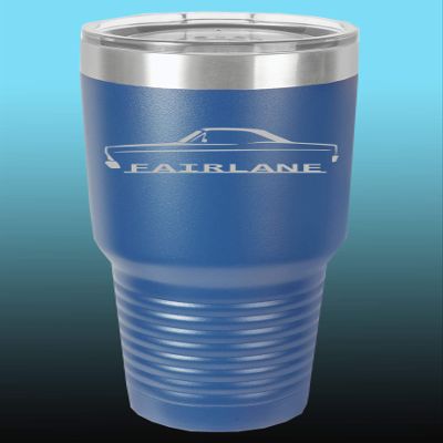 1966 1967 Ford Fairlane Hardtop 30oz Stainless Steel Tumbler w/Clear Lid royal
