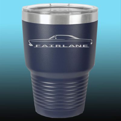 1966 1967 Ford Fairlane Hardtop 30oz Stainless Steel Tumbler w/Clear Lid navy