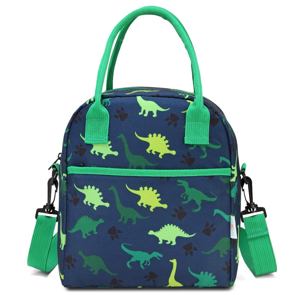 VASCHY Lunch Box Bag for Kids, Insulated Lightweight Lunch Box Tote for Toddler Boys and Girls School Daycare Kindergarten Dinosaur