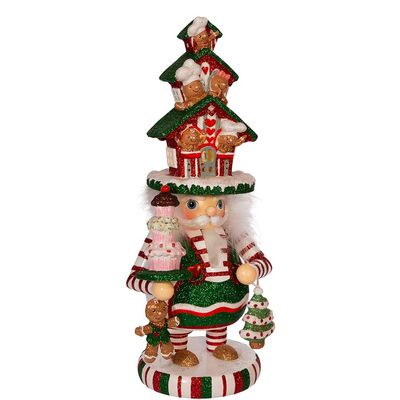 Kurt Adler Hollywood Nutcracker, LED Gingerbread House Hat, 15in