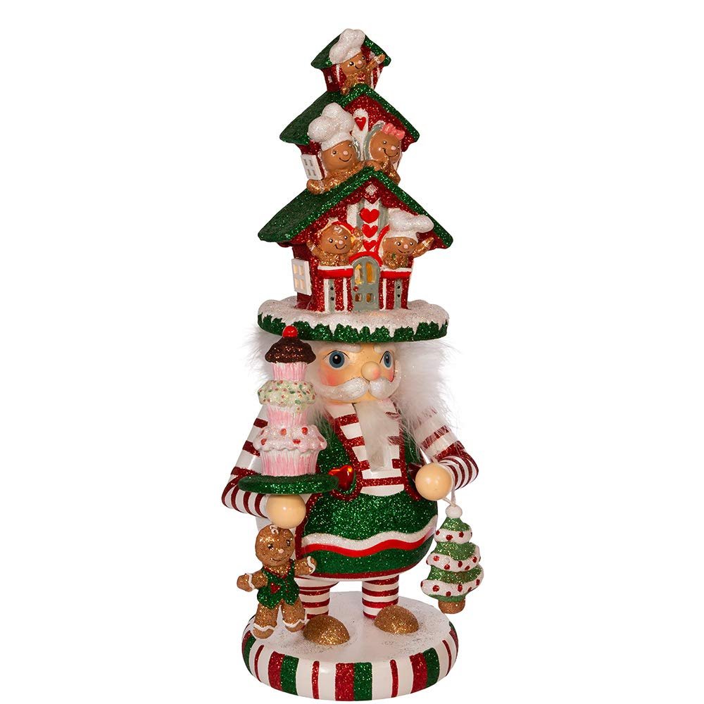 Kurt Adler Hollywood Nutcracker, LED Gingerbread House Hat, 15in