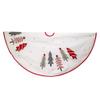 Kurt S. Adler 50-Inch Ivory, Green and Red Tree Embroidered Tree Skirt view 2