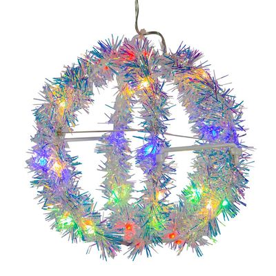 6-Inch Multi-Color LED Tinsel Foldable Sphere