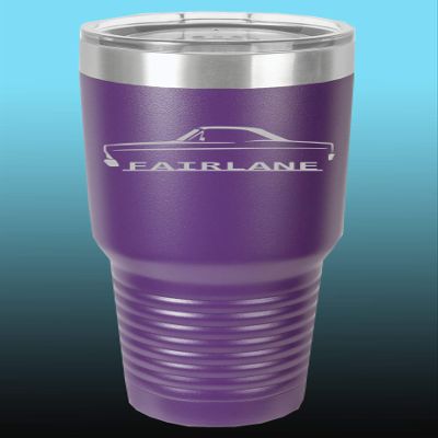 1966 1967 Ford Fairlane Hardtop 30oz Stainless Steel Tumbler w/Clear Lid purple