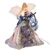 12-Inch UL 10-Light Delft Blue with Gold Angel Tree Topper view 1