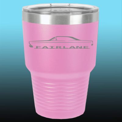 1966 1967 Ford Fairlane Hardtop 30oz Stainless Steel Tumbler w/Clear Lid lavender