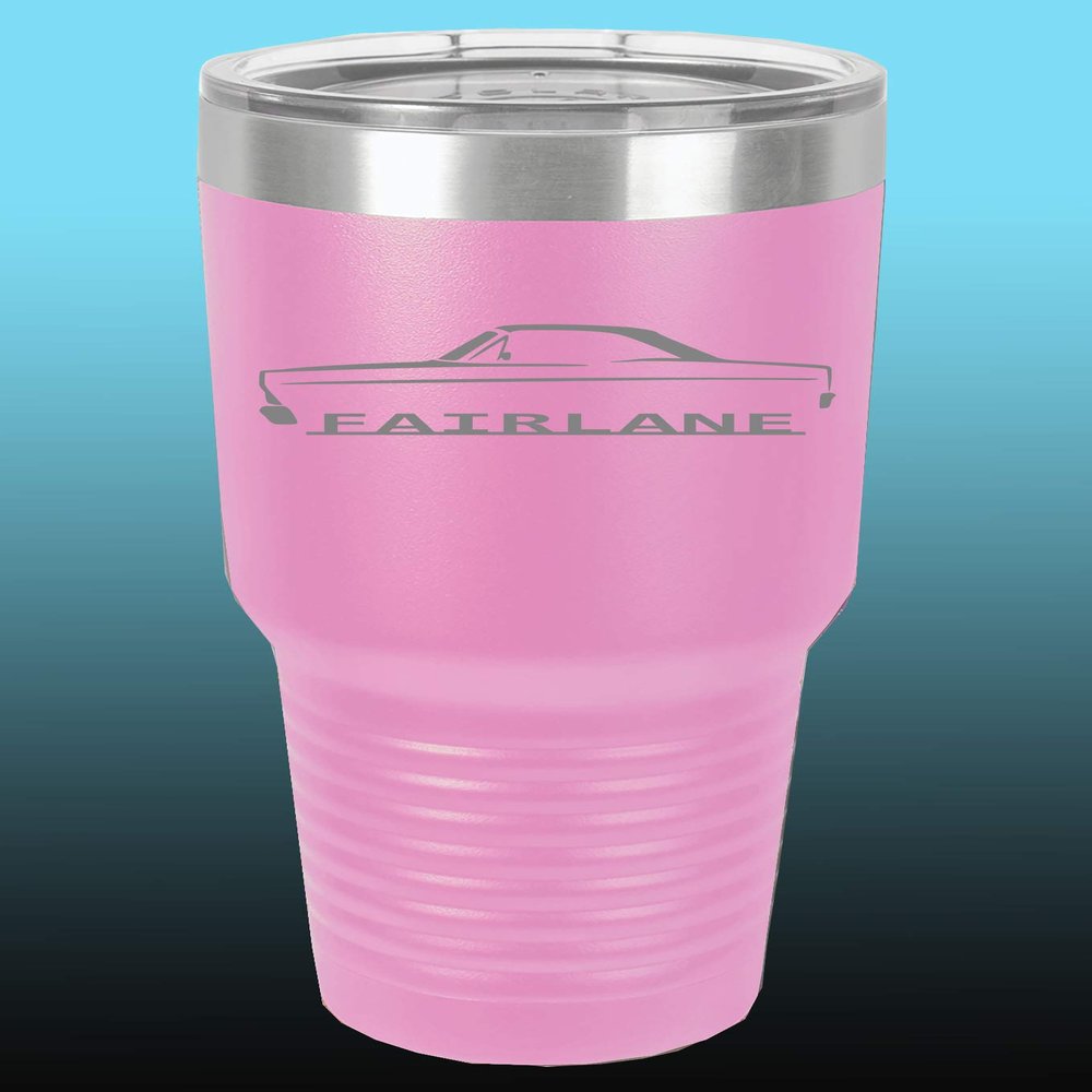 1966 1967 Ford Fairlane Hardtop 30oz Stainless Steel Tumbler w/Clear Lid lavender