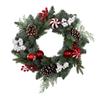 20-Inch Unlit Green Wreath with Pinecones, Balls and Berries view 1