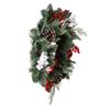 20-Inch Unlit Green Wreath with Pinecones, Balls and Berries view 2