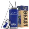 1967 1968 1969 Plymouth Barracuda Hardtop Beast 20 oz Stainless Steel Insulated Tumbler w/Lid, 2 Straws, Brush and Gift Box royal view 1