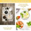 1 Set 6 Piece Coasters with Holder, 4 Inch Rustic Gold Coaster Set Drink Coasters for Drinks, Round Cup Mats Coffee Table Decor, Kitchen, Living Room, Bar, Office, Patio (1 Set, White) view 3