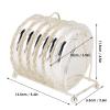 1 Set 6 Piece Coasters with Holder, 4 Inch Rustic Gold Coaster Set Drink Coasters for Drinks, Round Cup Mats Coffee Table Decor, Kitchen, Living Room, Bar, Office, Patio (1 Set, White) view 4